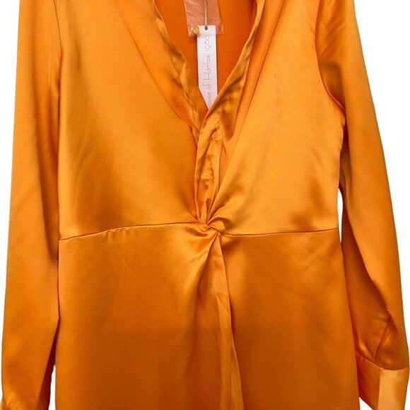 NWT House of Harlow 1960 + Revolve Orange Long Sleeve Shirt Dress. Woman's Sz M - Picture 6 of 9